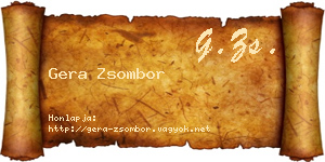 Gera Zsombor névjegykártya